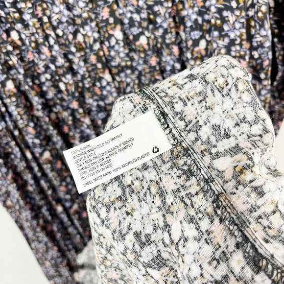 Universal Thread Navy Blue Floral Ruffle Cottagecore Long Sleeve Dress - SMALL - Picture 5 of 8